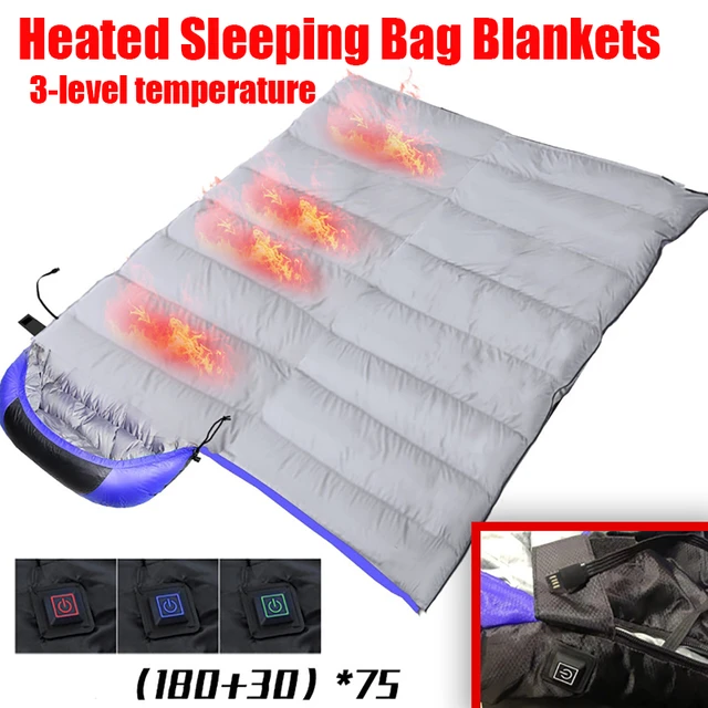 Adults Winter Outdoor Camping Heated Sleeping Bag Blankets USB Powered  Heating Pad Waterproof Ultralight with 3Level Temperature - AliExpress