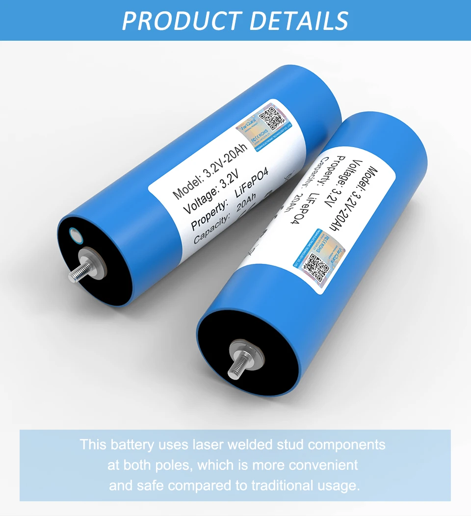 3.2V 20Ah Battery LiFePO4 phosphate Cell for 4S 12V 24V Motorcycle Car motor bat