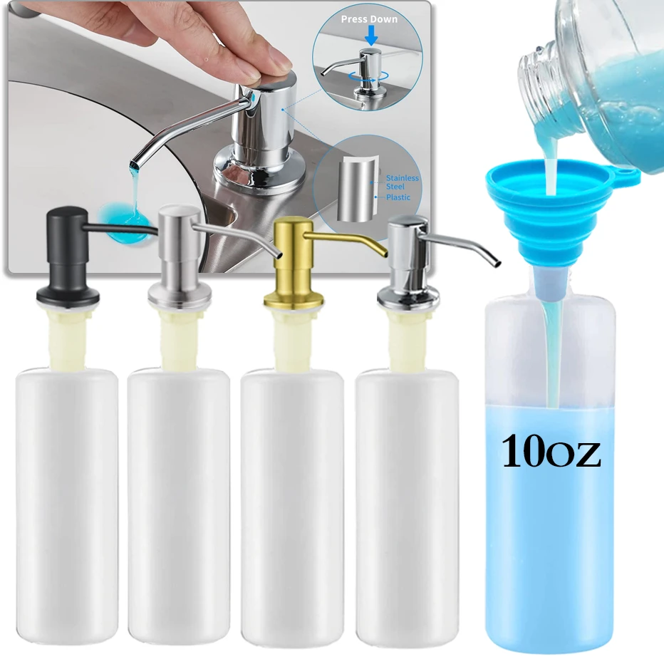 Kitchen Dish Soap Dispenser Sink Soap Pump Dispenser Stainless Steel