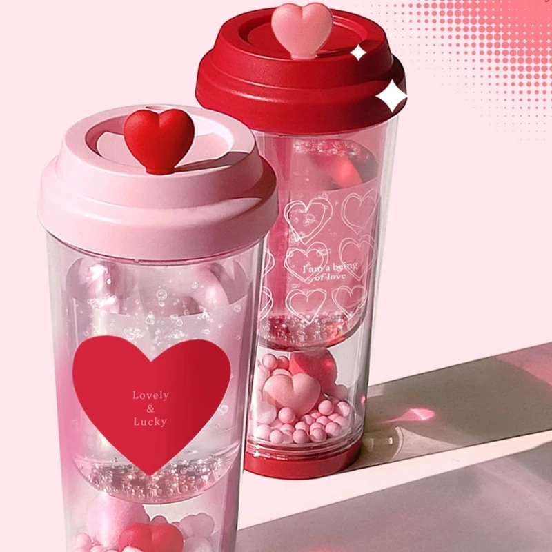 

Мягкая портативная чашка в стиле девушки, двухслойная чашка, студенческая чашка для воды, пластиковый материал