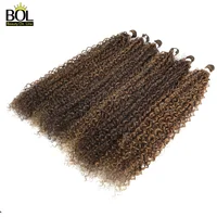 Extensions de cheveux synthétiques bouclés BOL, longs mèches bouclées Jerry, blond ombré, fausses tresses au crochet pour femmes, résistantes à la chaleur, ondulées 3