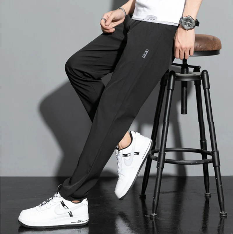 Men Fishing Pants Summer Trendy Fast Drying Breathable Ice Silk Pants Comfortable Washable Casual Pants