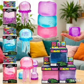 Nee Doh Jellyfish & Cube Squish Toy 1