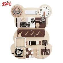 

Montessori Educational Toys for Kids Wooden Activity Board Busyboard Game Living Skill Training for Children Preschool Learning