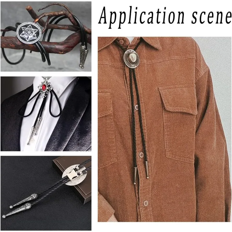 Kit 48 Pezzi Per Cravatte Bolo WADORN, Fermagli In 2 Colori E Terminali In Lega, Vintage, Per Fai Da Te E Regali