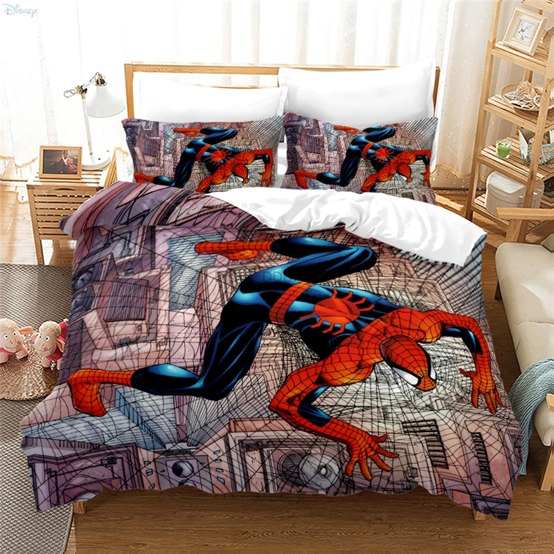 2022 Cute Cartoon Spider Man 3d Bedding Set Duvet Cover Sets with Pillowcase Twin Full Queen King Size for Boys Girls Kids Gifts 