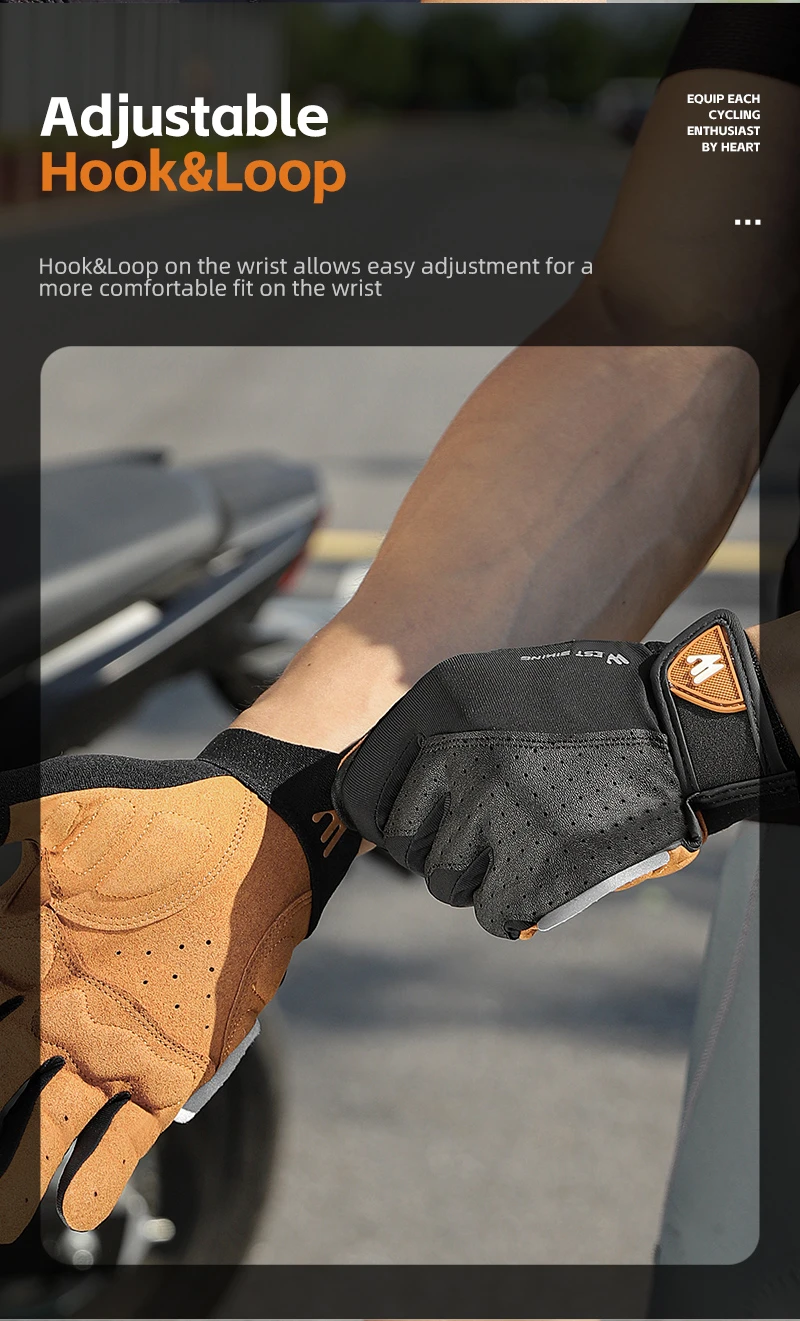 WEST BIKING Herren Vollfinger-Fahrradhandschuhe Touchscreen-fähig Rutschfest Stoßdämpfend Motorrad- und Fahrradhandschuhe für Frühling und Herbst – Detail 13