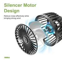 Car Fan 360° 3-speed Car Seat Back Cooling Fan USB Charge Dual Head Fan Adjustable Rotation Neck Cooler for Car Home Accessories 2