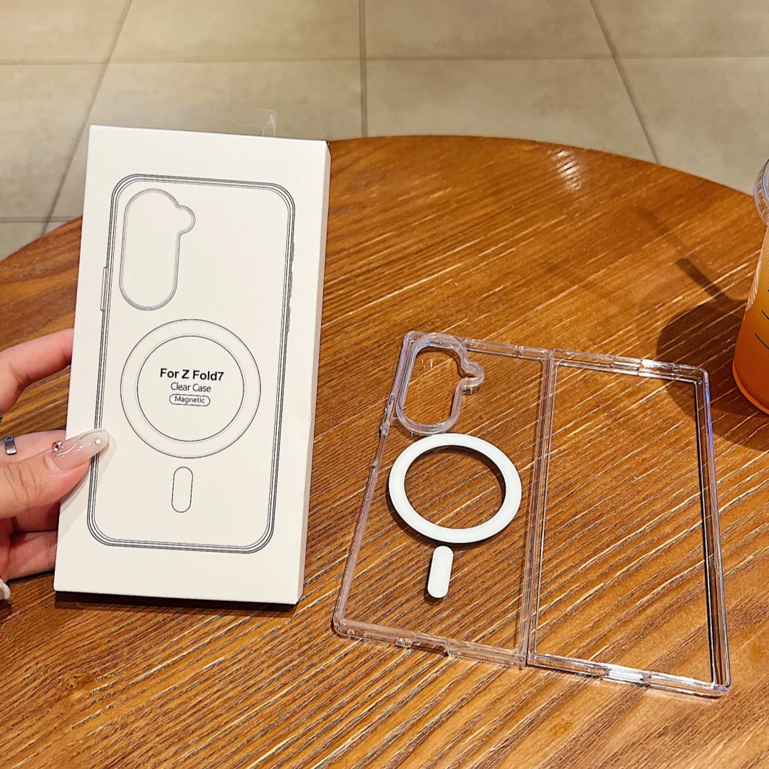 حافظة لهاتف Magsafe شفافة مغناطيسية لهاتف سامسونج...