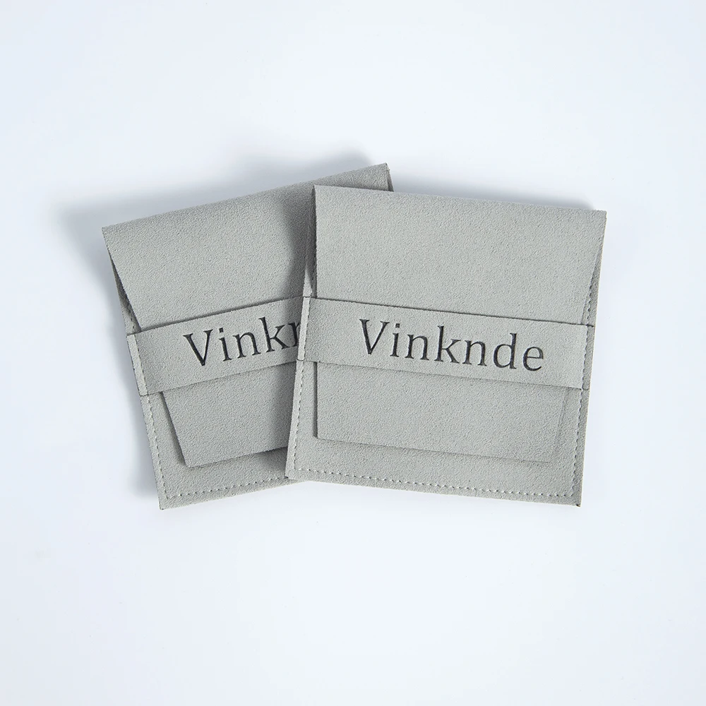100pcs/Lot Gray Microfiber Small Gift Bags Custom Logo 12x12cm Jewelry Rings Earrings Organizer Pouch Wedding Favor Candy Bag