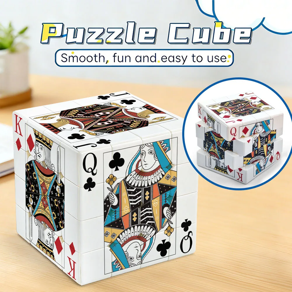 ZIINA STAR 포커 2x2 스피드 큐브, 포커 3x3 퍼즐 큐브, 포커 4x4 매직 큐브, 기념품 수집, 3D 퍼즐 장난감