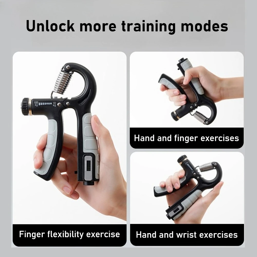 1Pc 10-100Kg Adjustable Heavy Hand Grips Fitness Hand Exerciser
