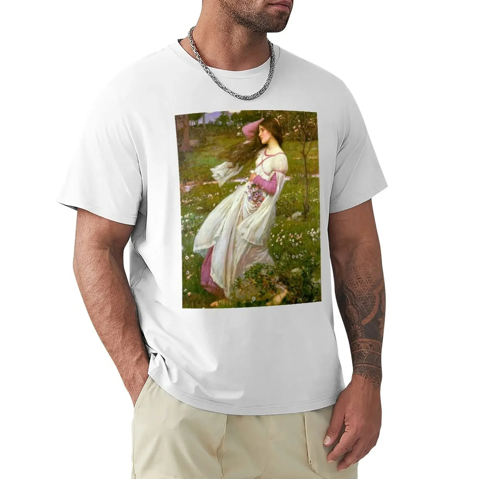 

John William Waterhouse - Windflowers T-Shirt blanks oversizeds mens clothing customizeds tees mens white t shirts