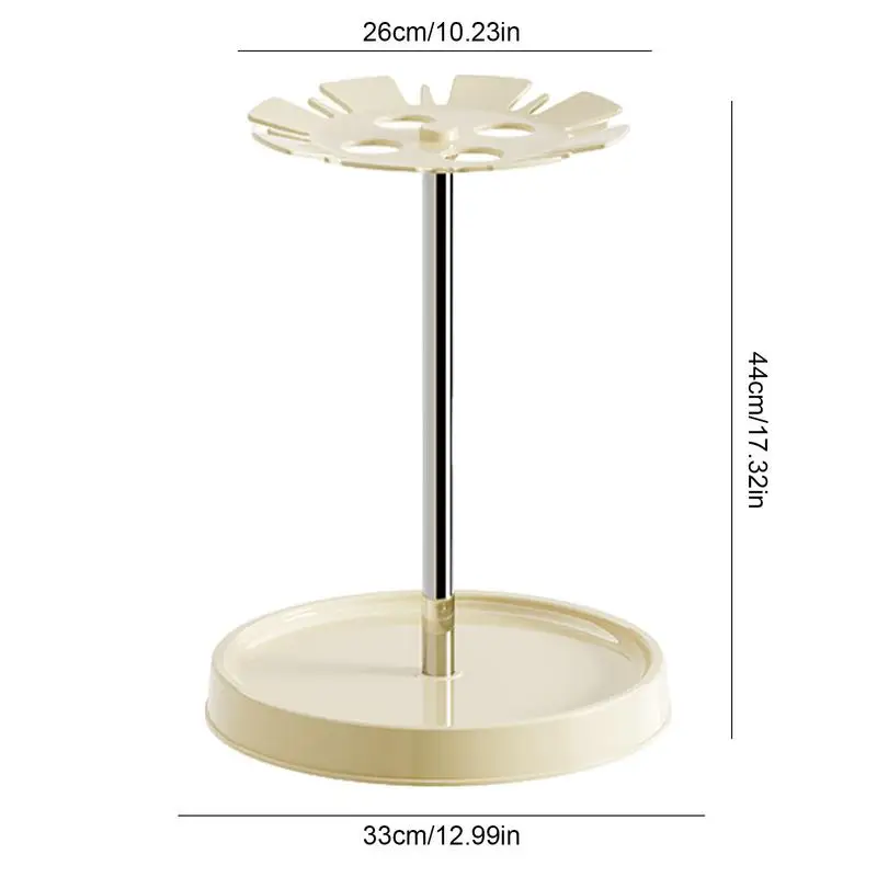 Umbrella Holder for Entryway Round Rustproof Steel Umbrella Holder with 4 Slots Umbrellas Draining Rack Rainwater Catcher Tray