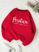 Positive Print Casual Sweatshirts Pullover 