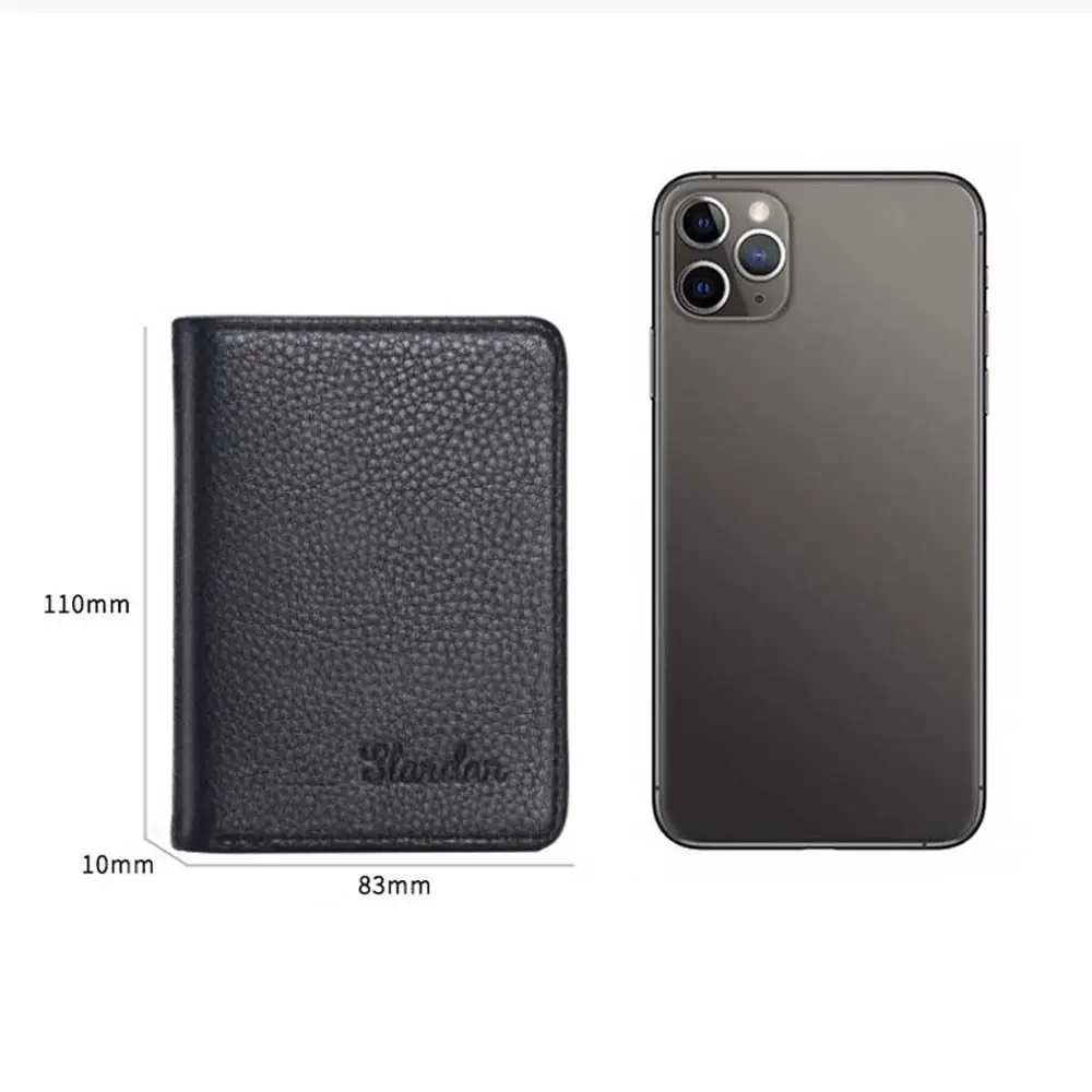 Men Wallet PU Leather Multi-slot Ultra-thin ID Card Cover Portable CompactCash Clip Mini Money Bag