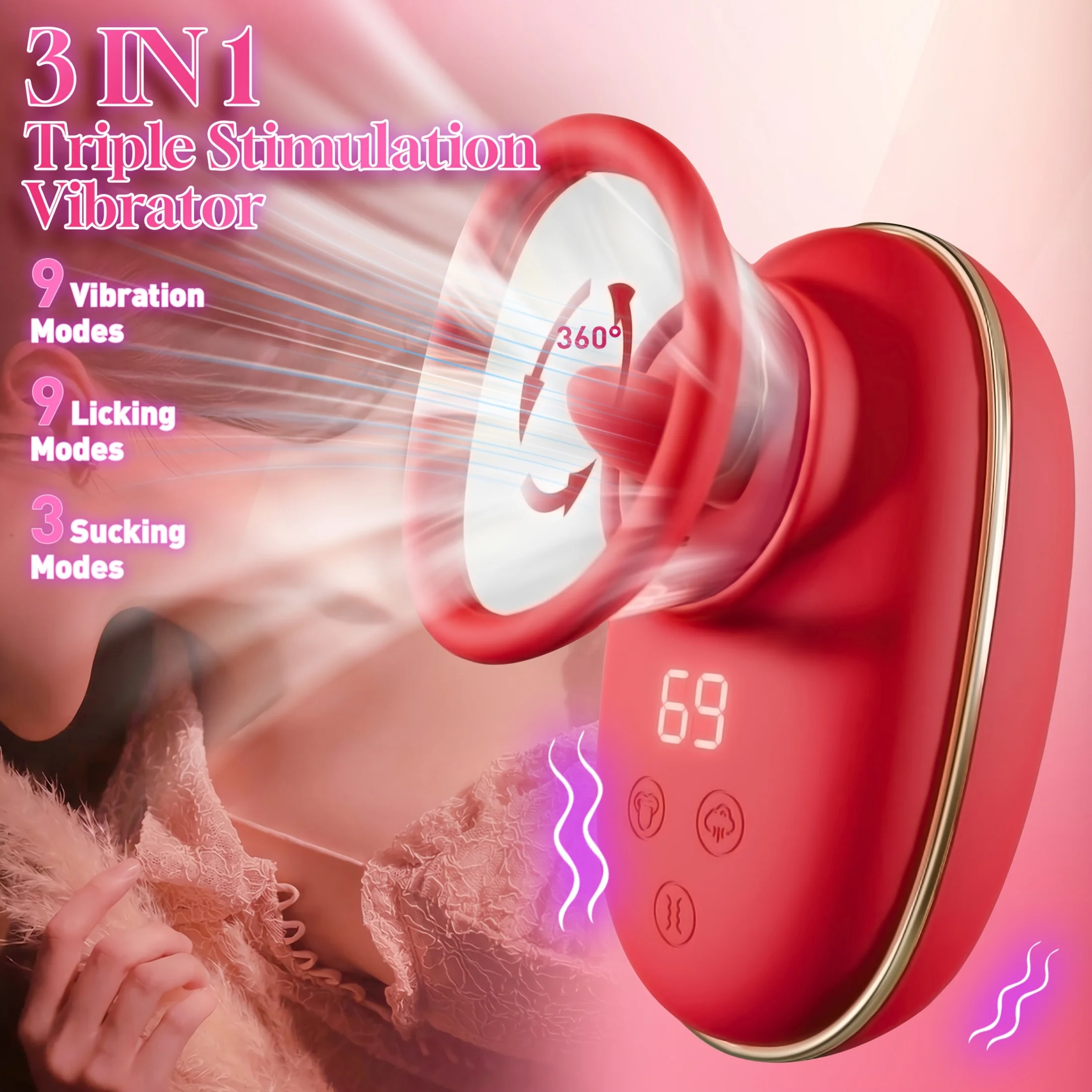 Sex toy - Sucking Vibrator Adult Sex Toys,Sex Toys for Women Clitoris Vibrator,Belt3Sucking method,9Tongue Licking