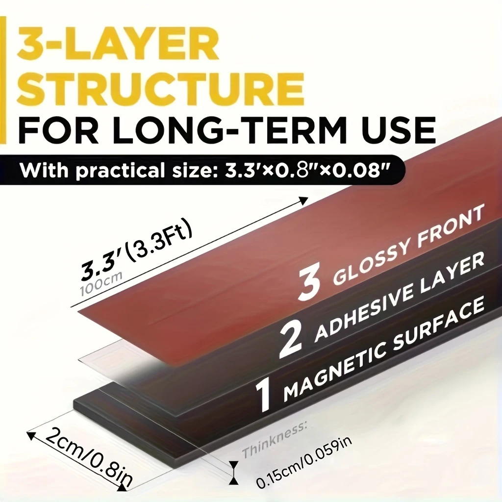 Industrial Strength Magnetic Adhesive Tape for Crafts, Art, Whiteboards, and Office Use