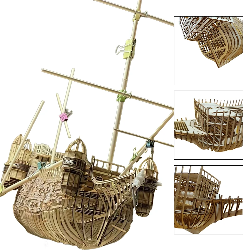 Silent Mary DIY Wooden Pirates Ship Model Kit Building Model Handmade Gift