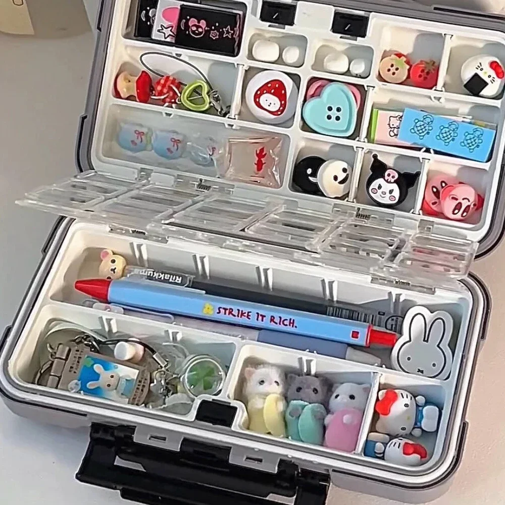 Angelgerät-Boxen, wasserdichte Aufbewahrung, Köder, Haken, Köder, Zubehör, doppelseitige Öffnung, multifunktionale abnehmbare Schallwand, Werkzeugkasten – Detail 5