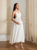 Elegant Maternity Maxi Dress Sleeveless Ruched Empire Waist Pregnancy Gown for Baby Shower Photoshoot Summer Clothes 1