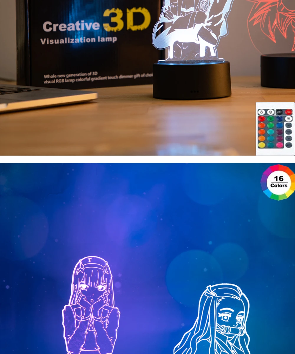 portable night light Disney 7/16 Color 3D Night Light Frozen Anna Elsa Princess LED Touch Remote Control Desk Lamp Children's Toy Birthday Gift decorative night lights