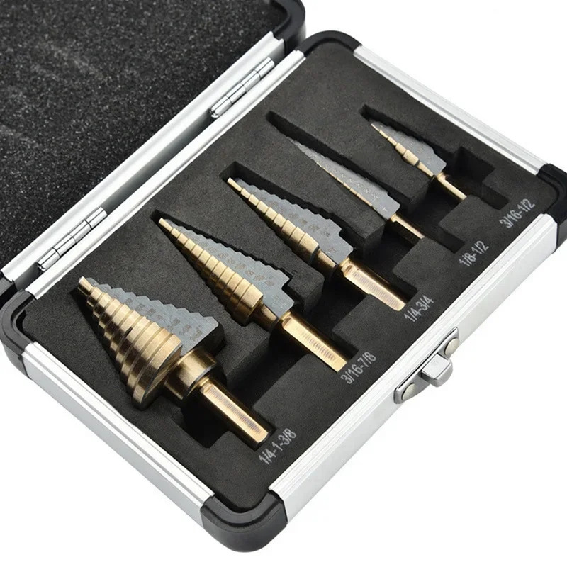 Step Drill Bit Set HSS 4241 with Aluminum Case
