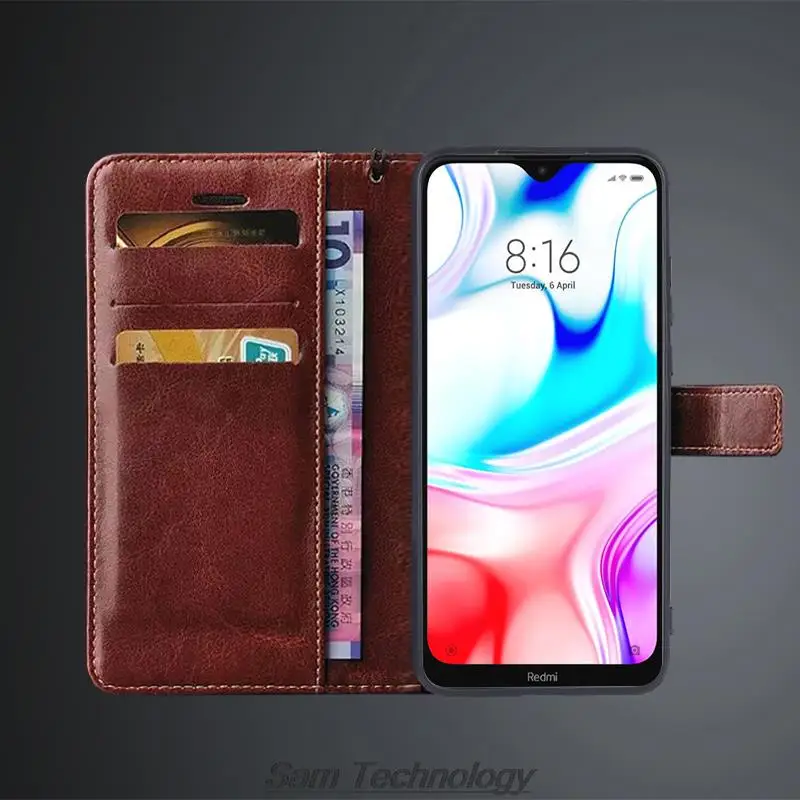 Card Holder Cover Case for Xiaomi Redmi 8 Redmi8 Pu Leather Flip Cover Retro Wallet Phone Case Business Fundas Coque phone case,leather phone case,leather wallet case,leather case