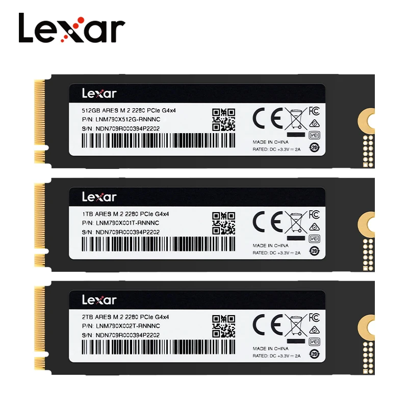 Lexar ARES PCIe 4.0 M.2 2280 NVMe SSD ハードドライブ 8TB 4TB 2TB