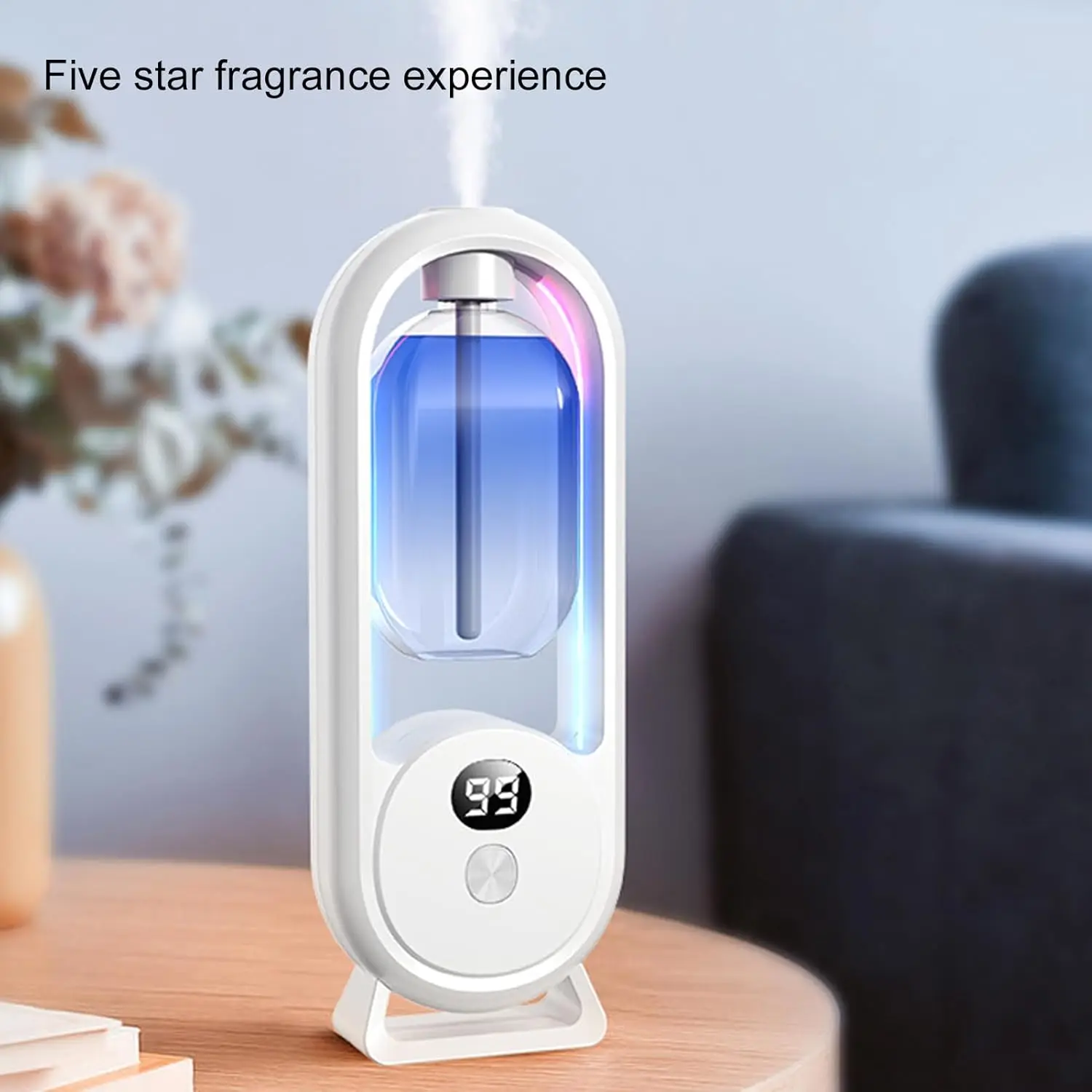 Essential Oil Wood Scent Diffuser Wall Mounted Rechargeable Timed Spray Humidifier Wireless Air Freshener Bedroom Large Room