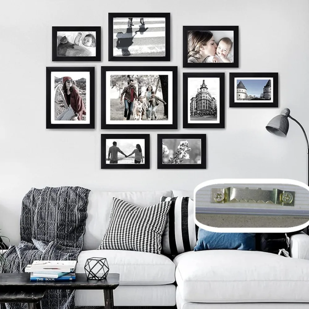 Hanging Hooks Picture Frame Hangers Wall Hooks 50100Sets Sawtooth Picture Frame Hanger Hanging Photo Oil Painting Mirror Saw Tooth Hooks Screws 7x40mm