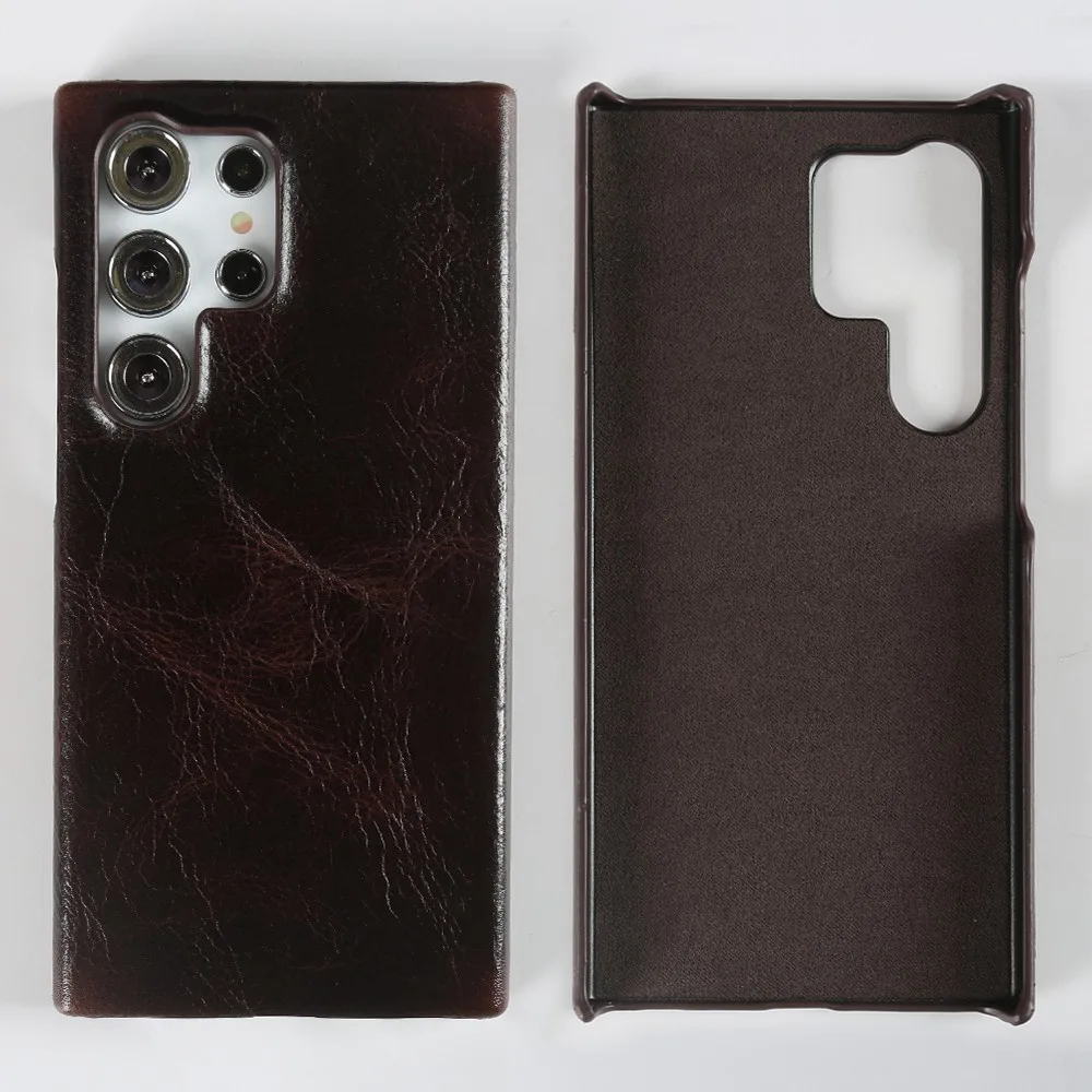 Luxury Genuine Leather Phone Cover – Real Cowhide Back Shell Coque