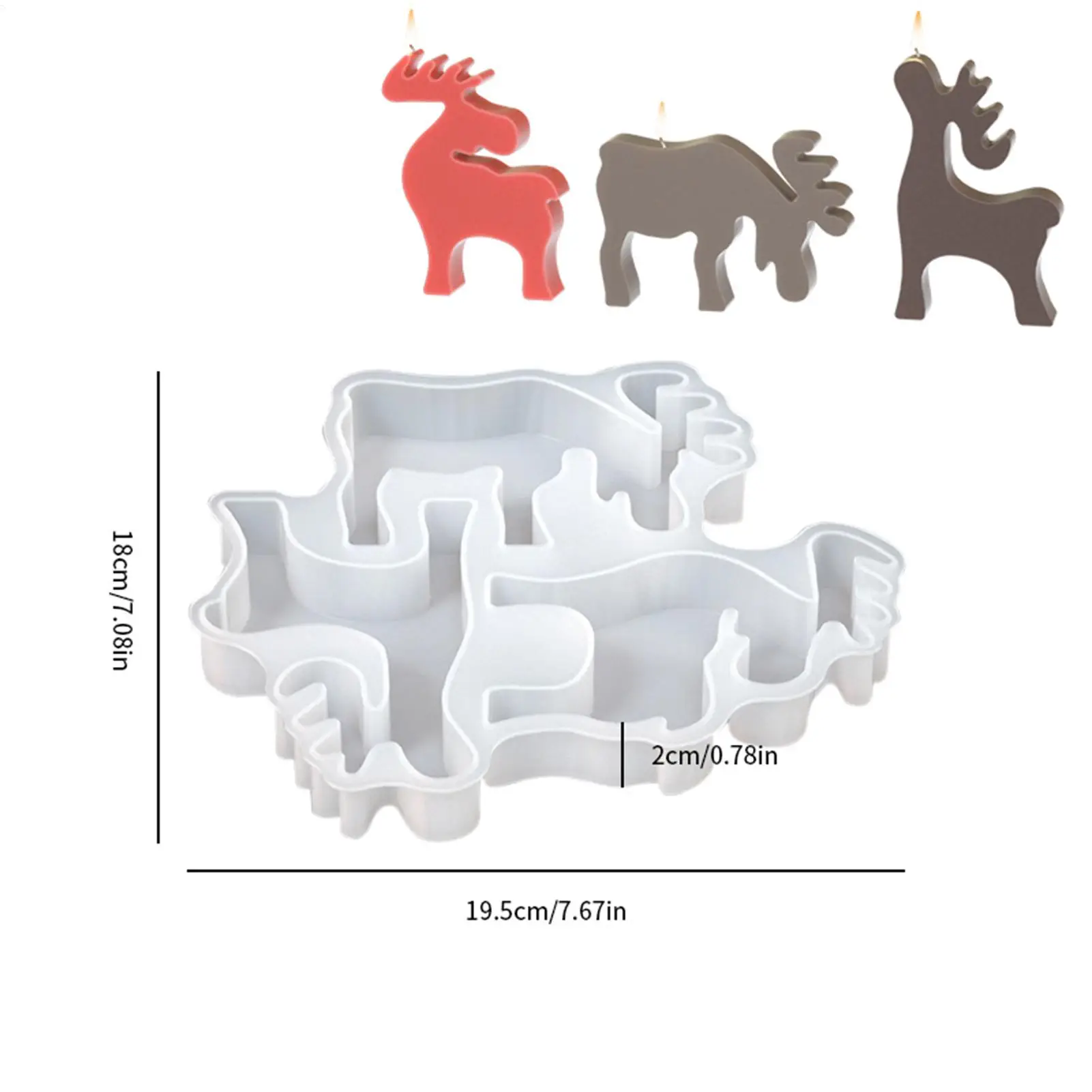 Christmas Silicone Molds For Candles 3D Standing Elk Mould Deer Mold For Chocolate Candle Soap Fondant Candy Baking Holiday