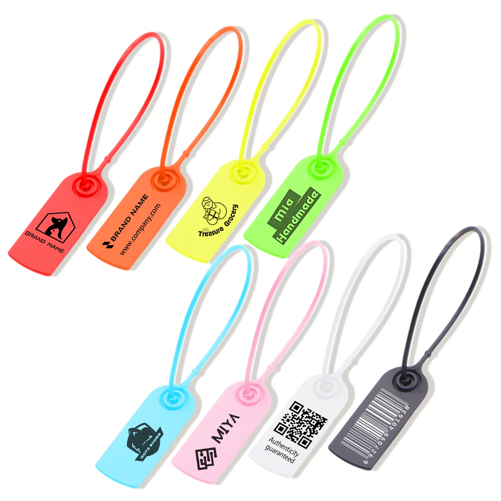 Ancolok-Print Tags for Clothing, Brand Labels, Safety of Clothes, Shoes, Bags, Plastic Tag, Anti-counterfeit, 100Pcs