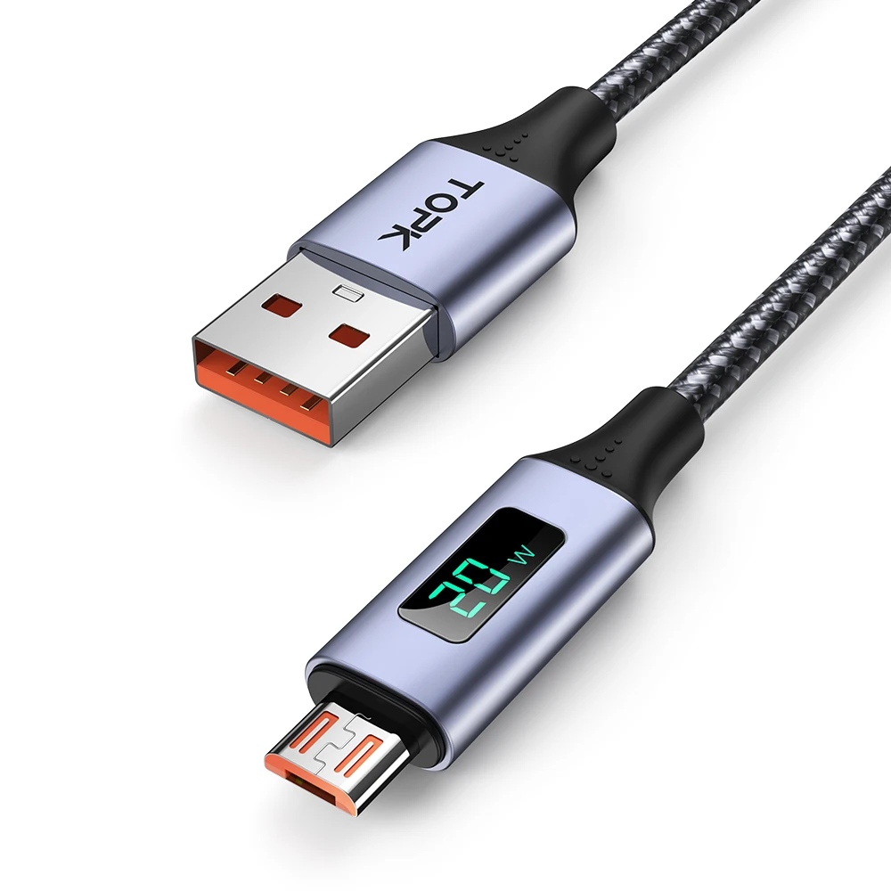 Micro USB/Type C Cable 3A Fast Charging Data Cable With Digital Display of Voltage for Samsung Xiaomi Mobile Phone High Quality