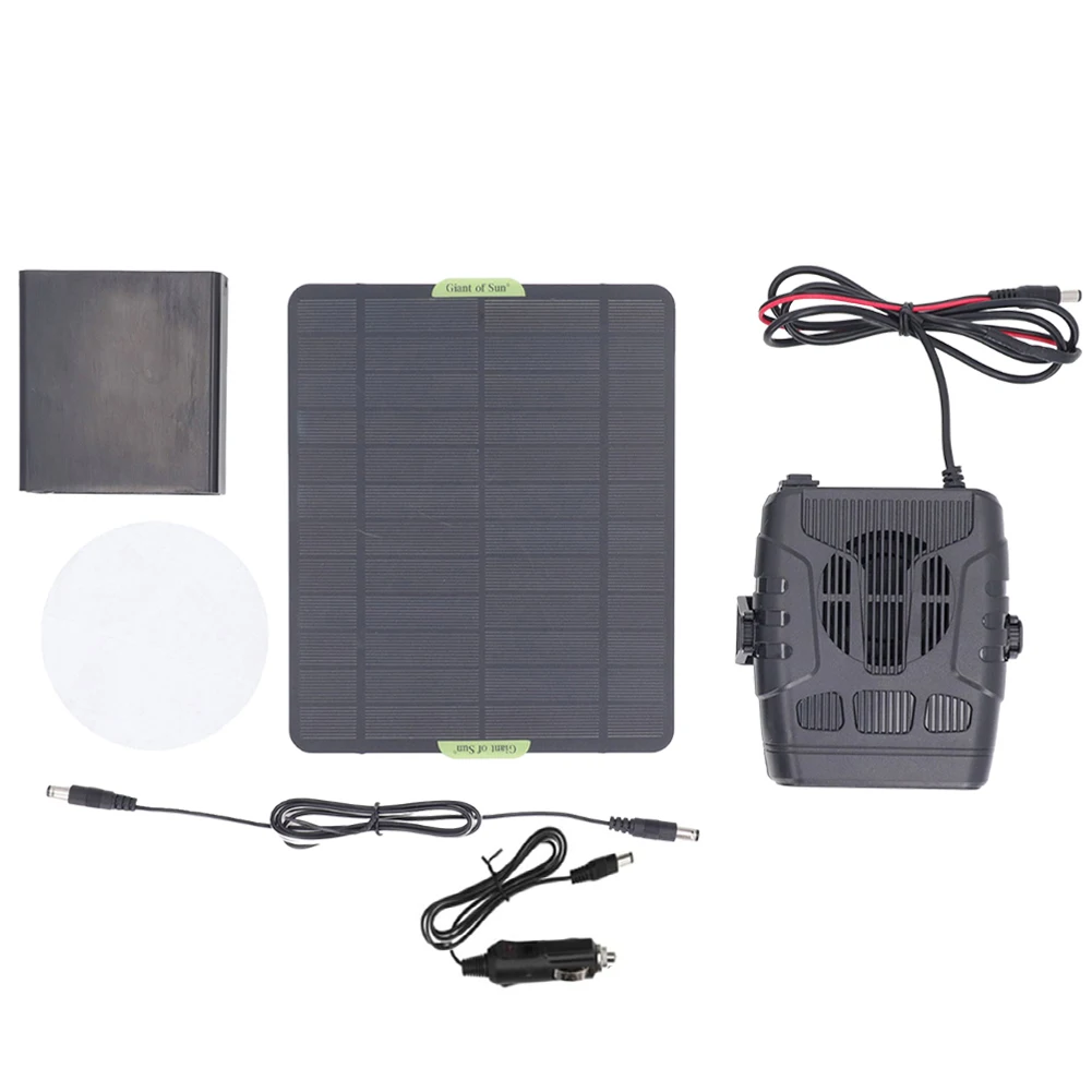 20W Solar Powered Winter Electric Heater 12V 2A Car Heater Defroster Portable Windshield Deicer Outdoor Camping Warmer