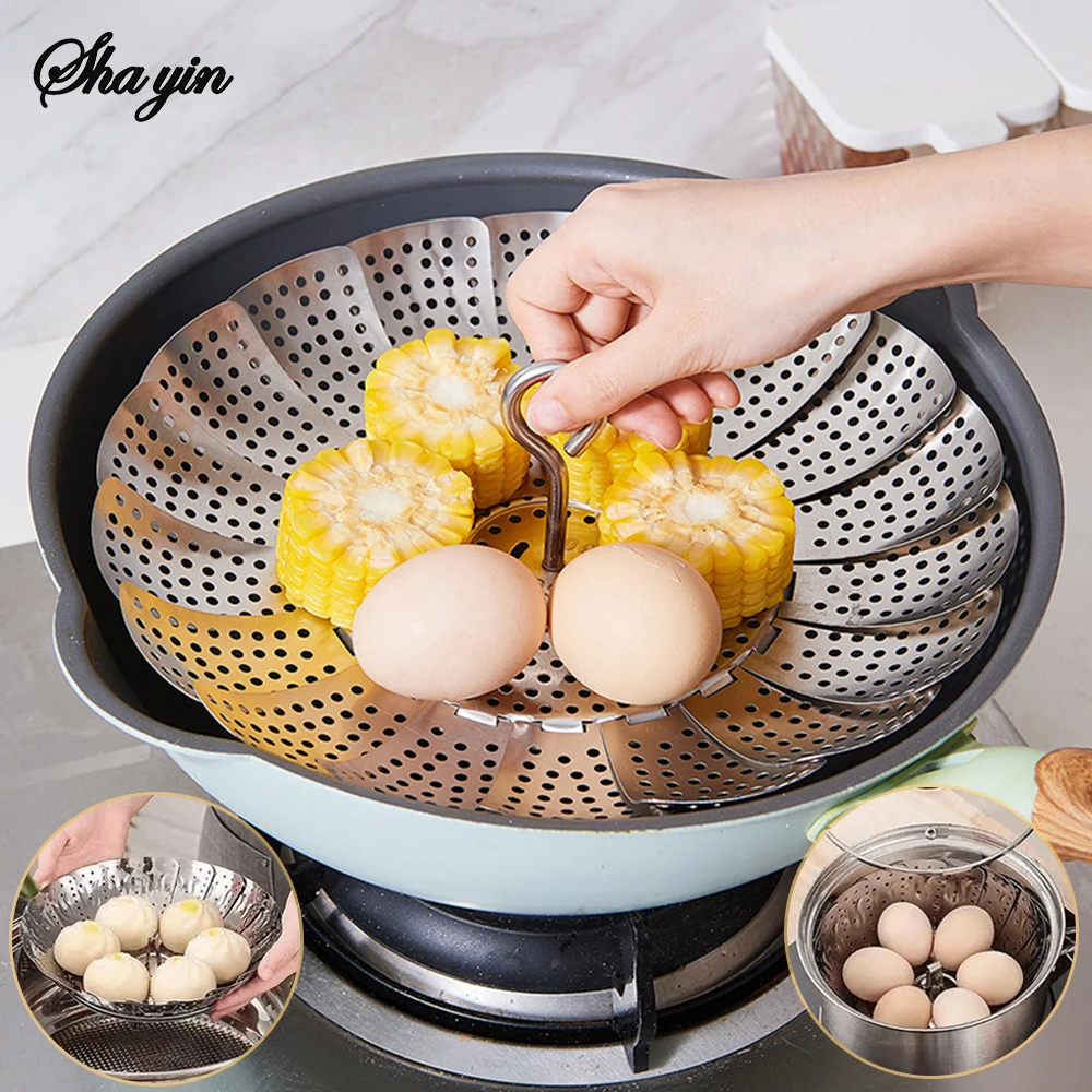 Stainless Steel Folding Steamer Rack Versatile Universal Steamer Tray Household Tray And Rack 1PC steamer rack