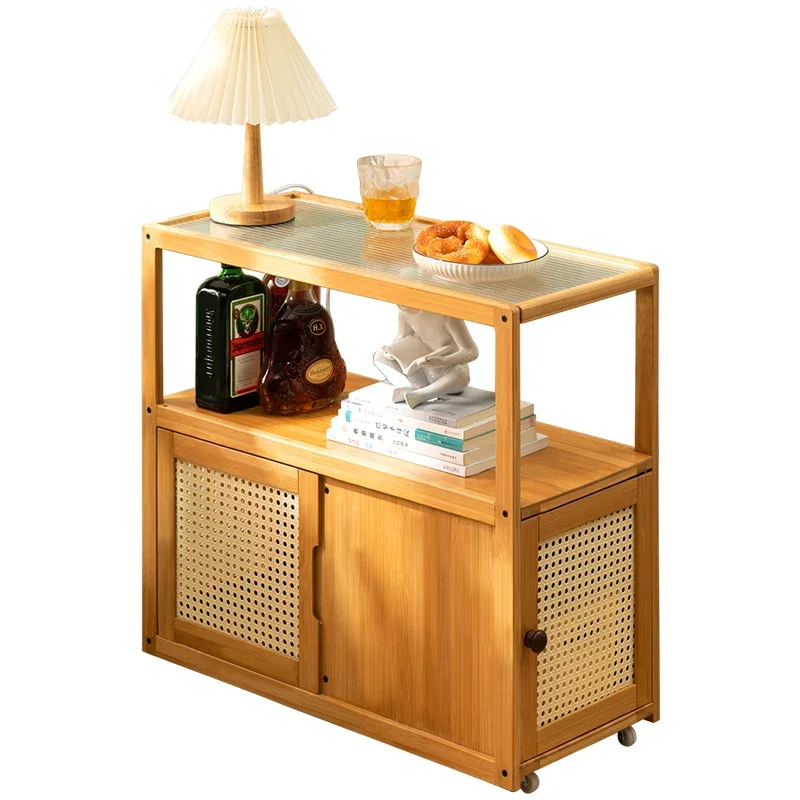 Movable Side Table Mini Coffee Table Sofa Side Cabinet Nightstand Square End Storage Rack Corner Stand Compact Tea Station
