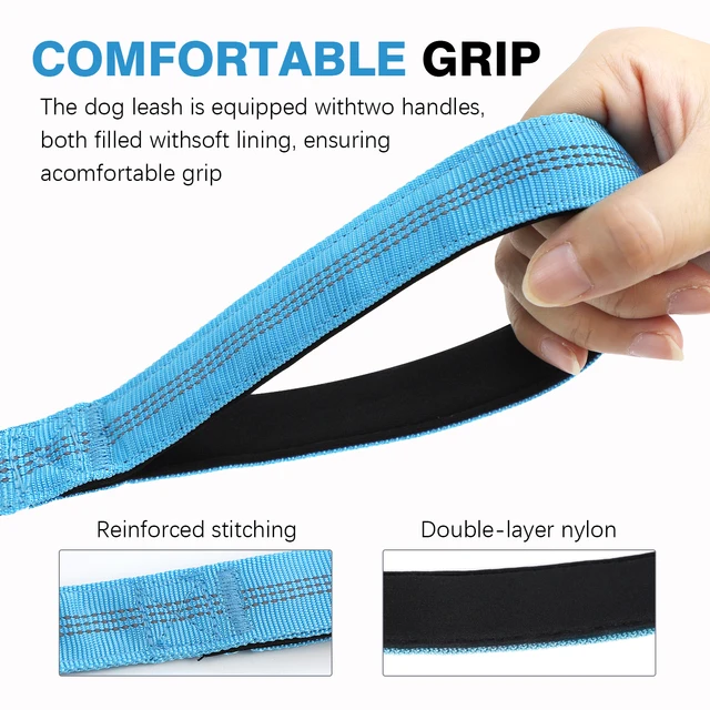 Bungee Dog Leash, Heavy Duty Dog Leash with Shock Absorption, 2 Padded Handles Training Leash, Improved Dog Safety and Comfort 3