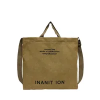 Sacs messagers japonais en toile pour hommes et femmes, sacs à main en toile lavée épaissie, grande capacité, tendance urbaine et littéraire 2
