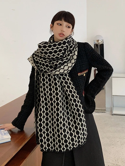 Cheap Classic Autumn Winter Imitation Cashmere Scarf for Women Girls Warm  Pashmina Blanket Pattern Scarves Ladies Elegant Shawl Female Thick Foulard  Gifts