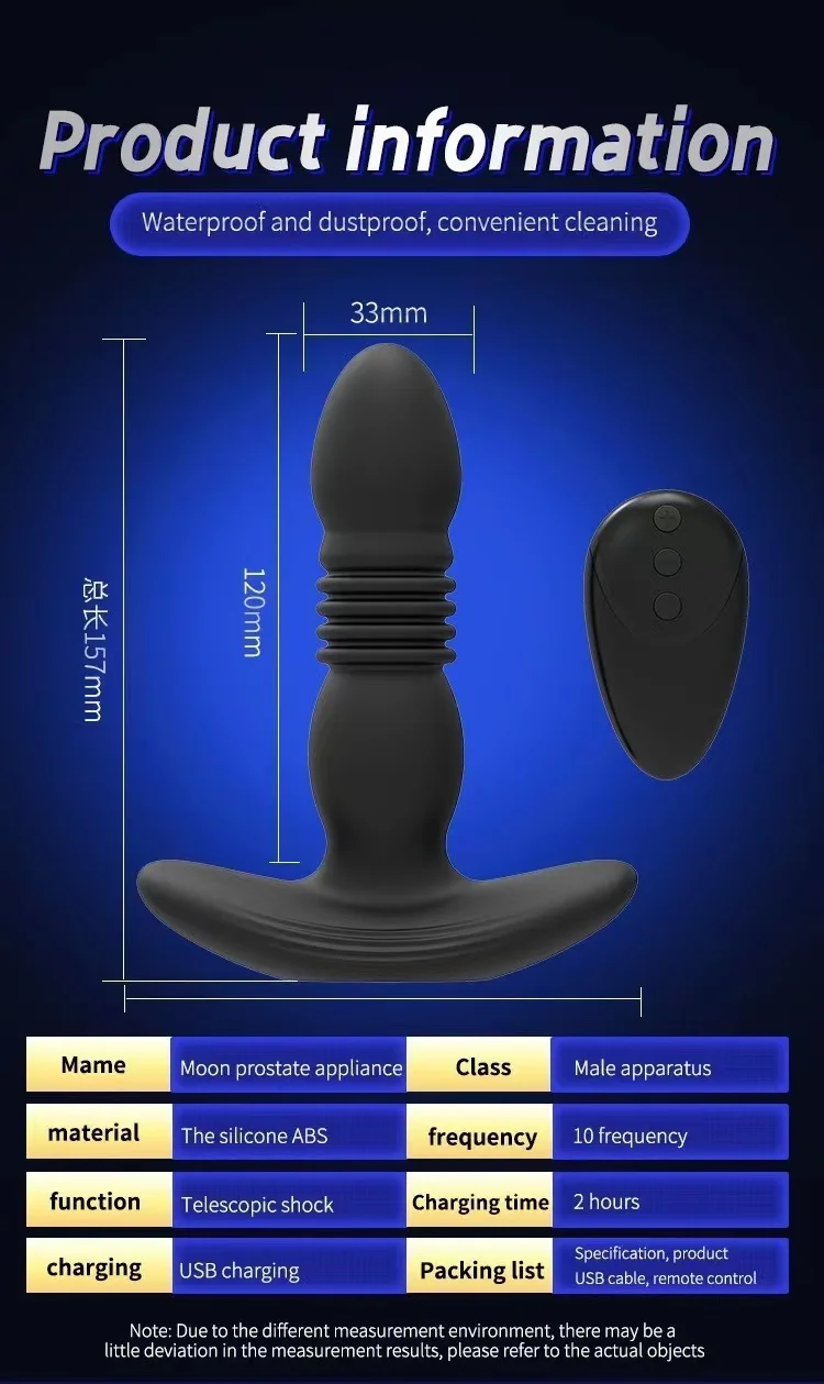 Telescopic Vibrating Butt Plug Anal Vibrator Wireless Remote Sex Toys for Women Ass Anal Dildo Prostate Massager Men Buttplug S10249028fa0348a9838f7545af7cb745u