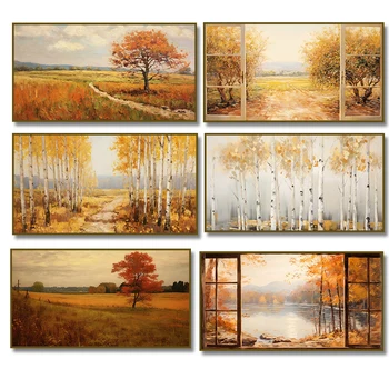 Autumn Cabin Sumac Tree Vintage 1