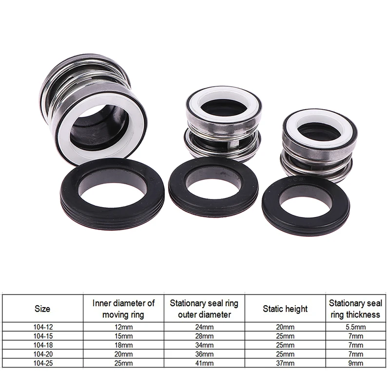 

104 Series CE/CA/NBR 12 15 18 20 25mm Mechanical Shaft Seal For Water Pump