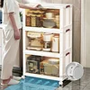 Nordic Plastic Kitchen Cabinets Home Furniture Floor Multi-layer Foldable Storage Cabinet Livingroom Multifunction Storage Box c 4