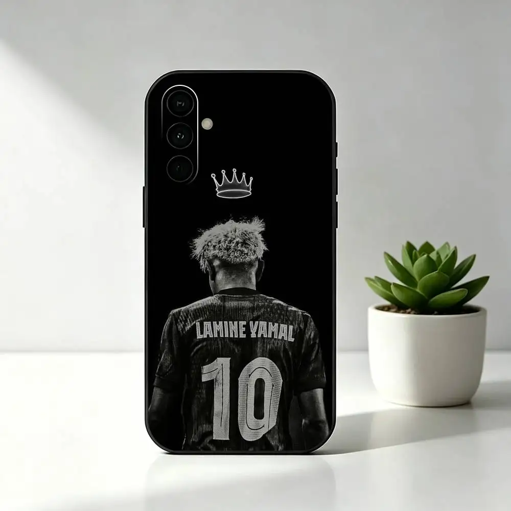 Football Lamine Yamal Black Silicone Soft Phone Case