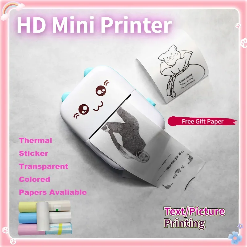 Mini Impressora de Bolso de Fotos c9 Impressora Térmica sem Tinta Portátil 57 mm Papel sem Fio bt 200dpi Android Ios Impressora Presentes de Natal