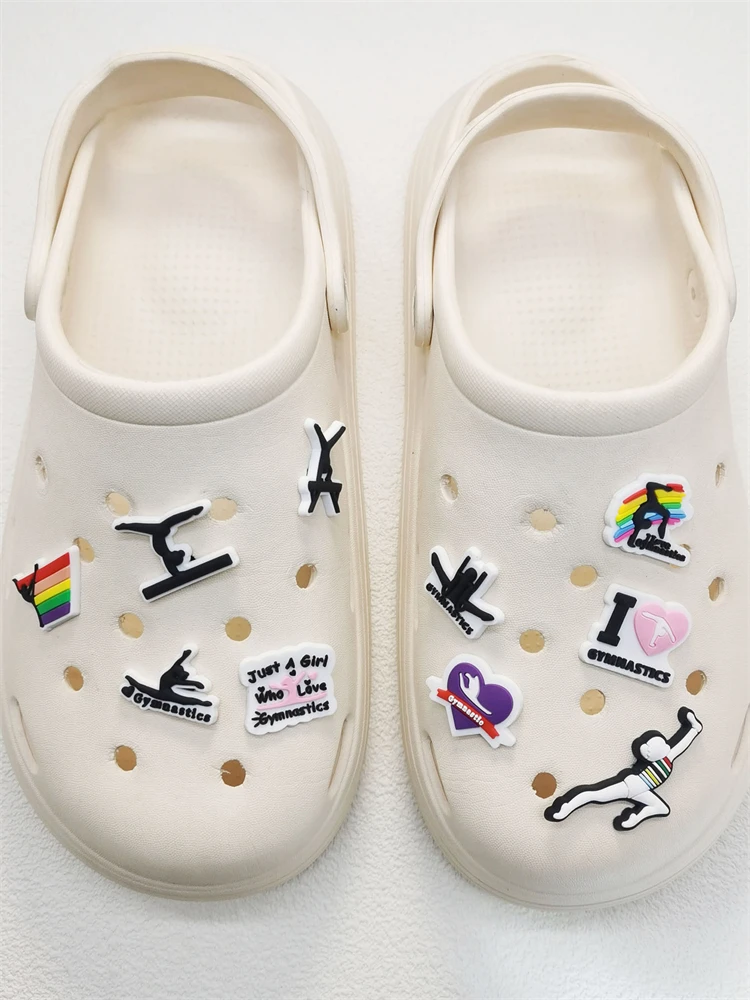 10 Stück PVC-Schuhclips mit Gymnastik- und Sportmotiven, abnehmbare Clog-Schuhverzierungen, DIY-Schuhclips und -Ornamente – Detail 8
