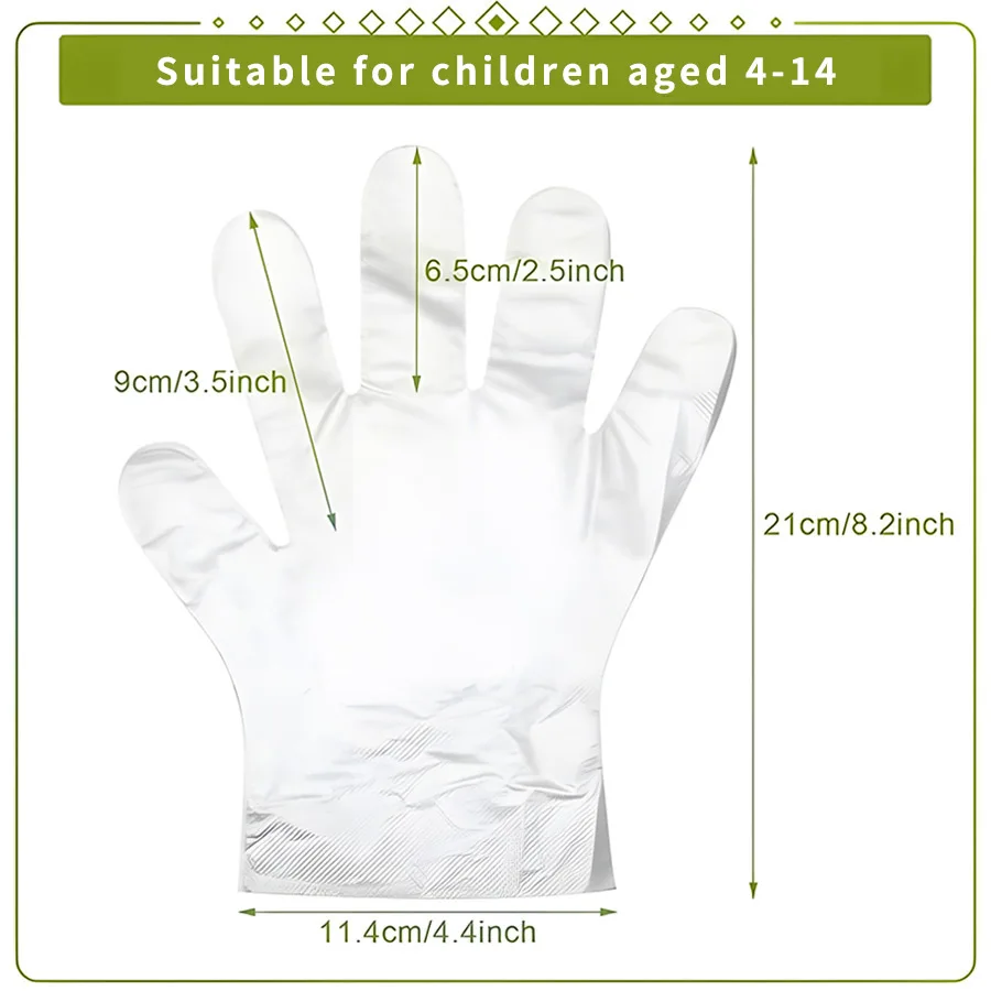 100-400Pcs Food Grade Disposable Gloves for Children TPE Food Party Activities Use Kids Multipurpose Painting Playing Gardening 5