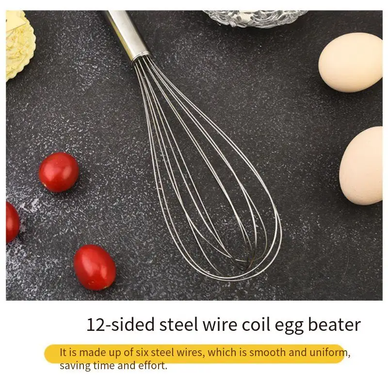 Description Picture 5 of itemstainless steel egg beater manual modern minimalist baking utensils egg cream mixer to send.